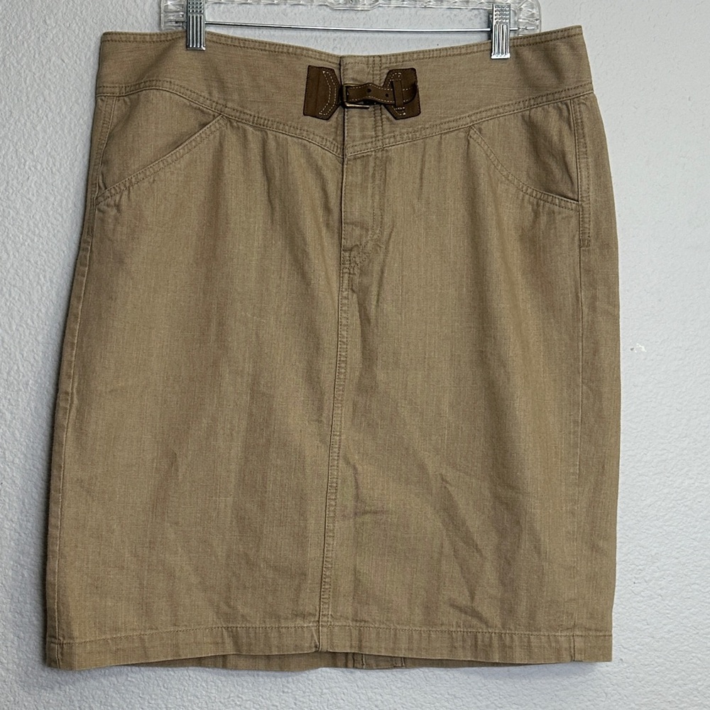 Lauren Ralph Lauren Tan Pencil Buckle Detail Womens 14 Cotton Work‎ Office
